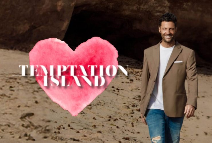Filippo Bisciglia e logo Temptation Island con cuore