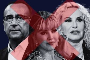 Carlo Conti, Milly Carlucci e Antonella Clerici, croce rossa