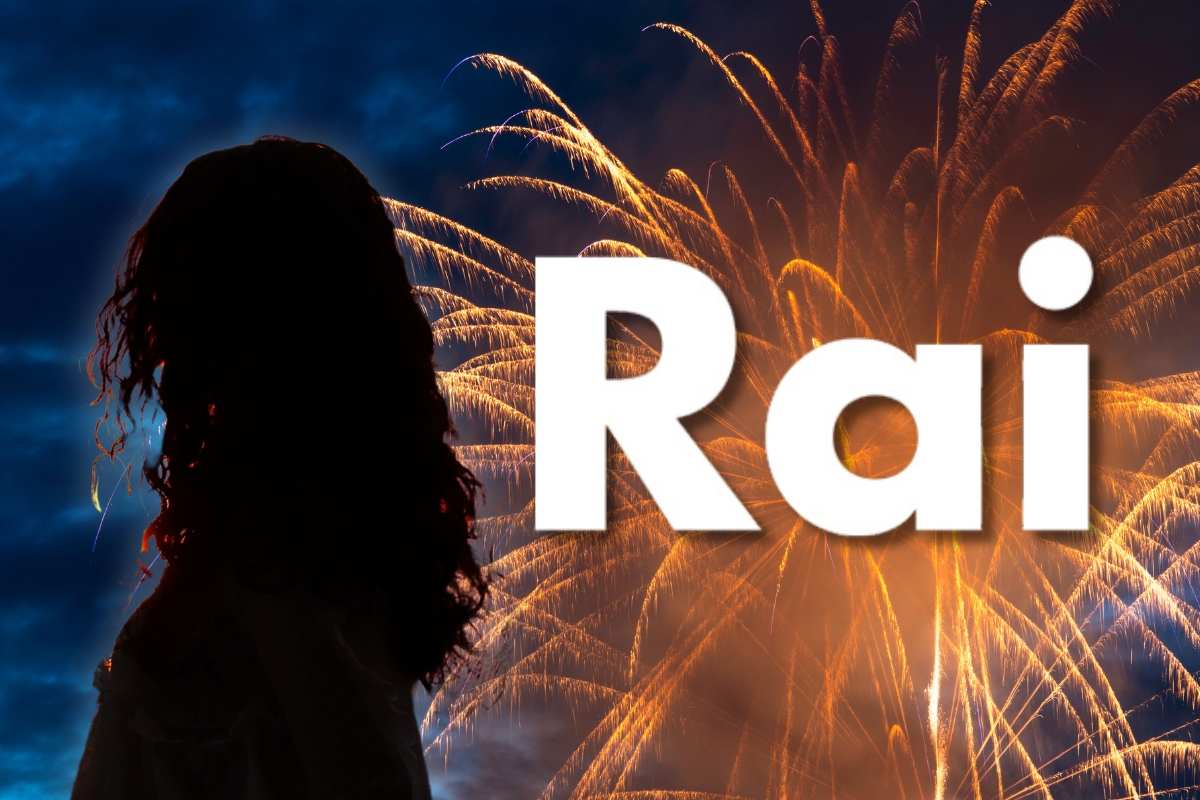 Rai, fuochi d'artificio e sagoma donna