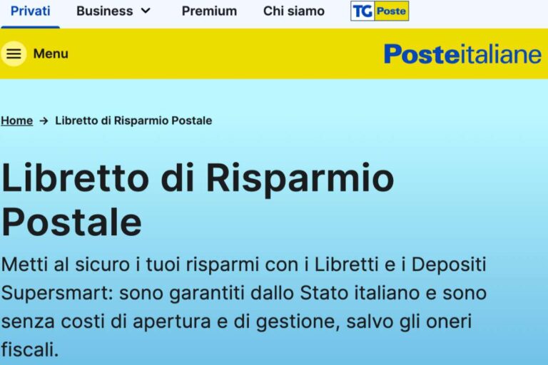Libretti di risparmio postali