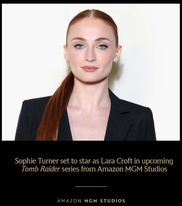 Sophie Turner e annuncio Amazon sul ruolo che ricoprirà nella serie di Tomb Raider
